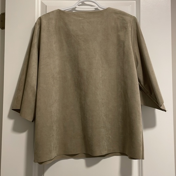 Suede Fabric Oversized Shirt - Picture 2 of 2